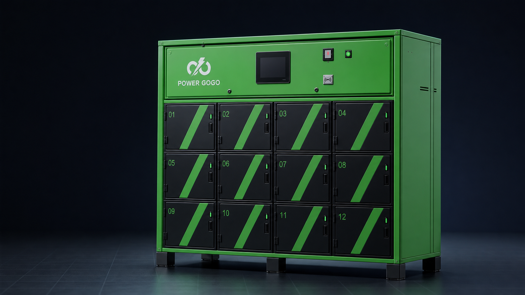 Power GOGO 12-slot smart battery swapping cabinet